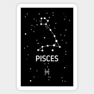 Pisces Zodiac Sign Constellation (White Print) Sticker